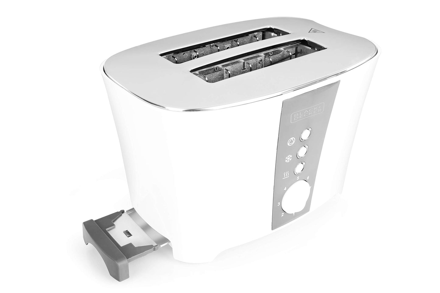 BLACK+DECKER 750W 2 Slice Cool Touch Bread Toaster, White - ET125-B5,