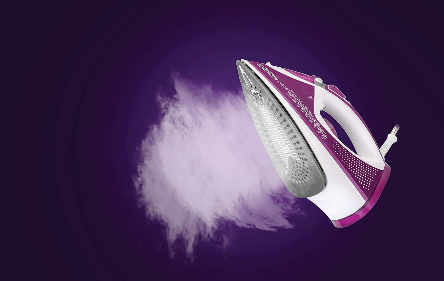 Black+Decker Steam Iron, Magenta, 2400W, X2450-B5