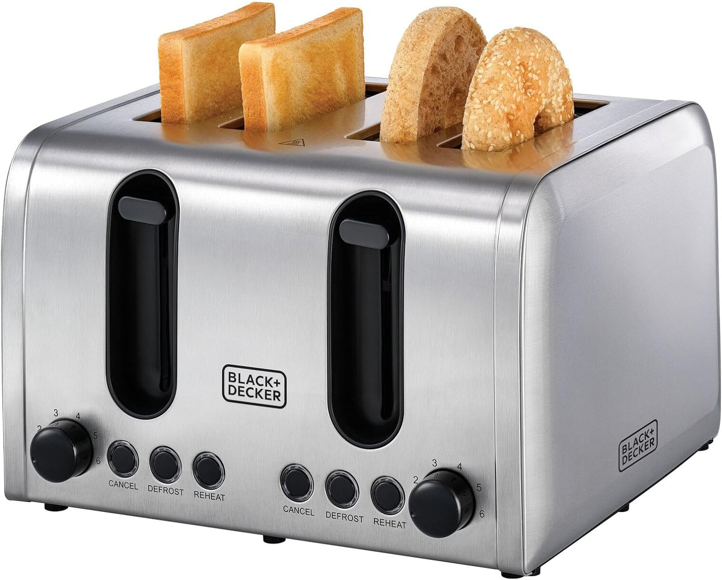 BLACK+DECKER 2 Slice Stainless Steel Toaster, Silver - ET244-B5.