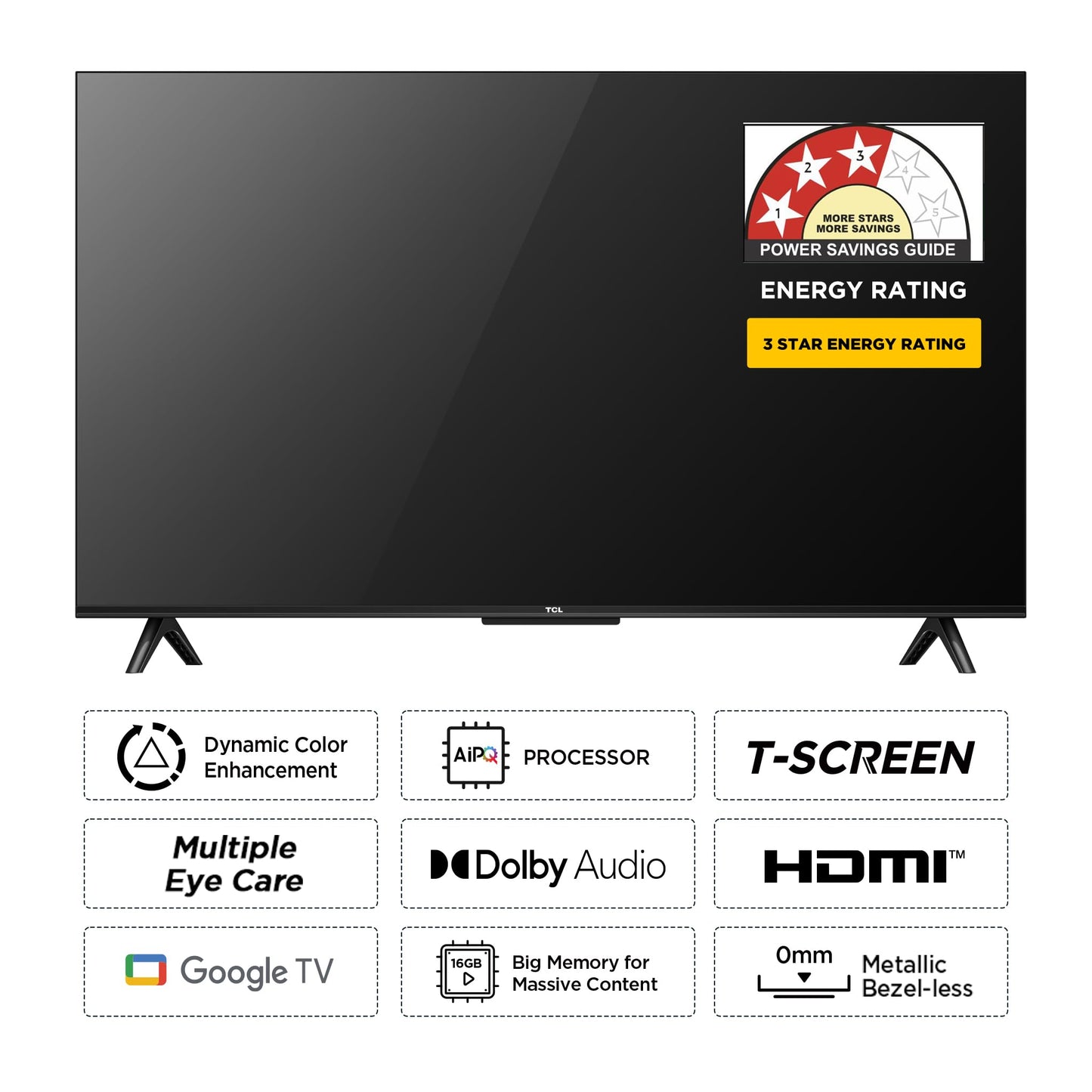 TCL 164 cm (65 inches) Bezel-Less Series 4K Ultra HD Smart LED Google TV 65P635 (Black)