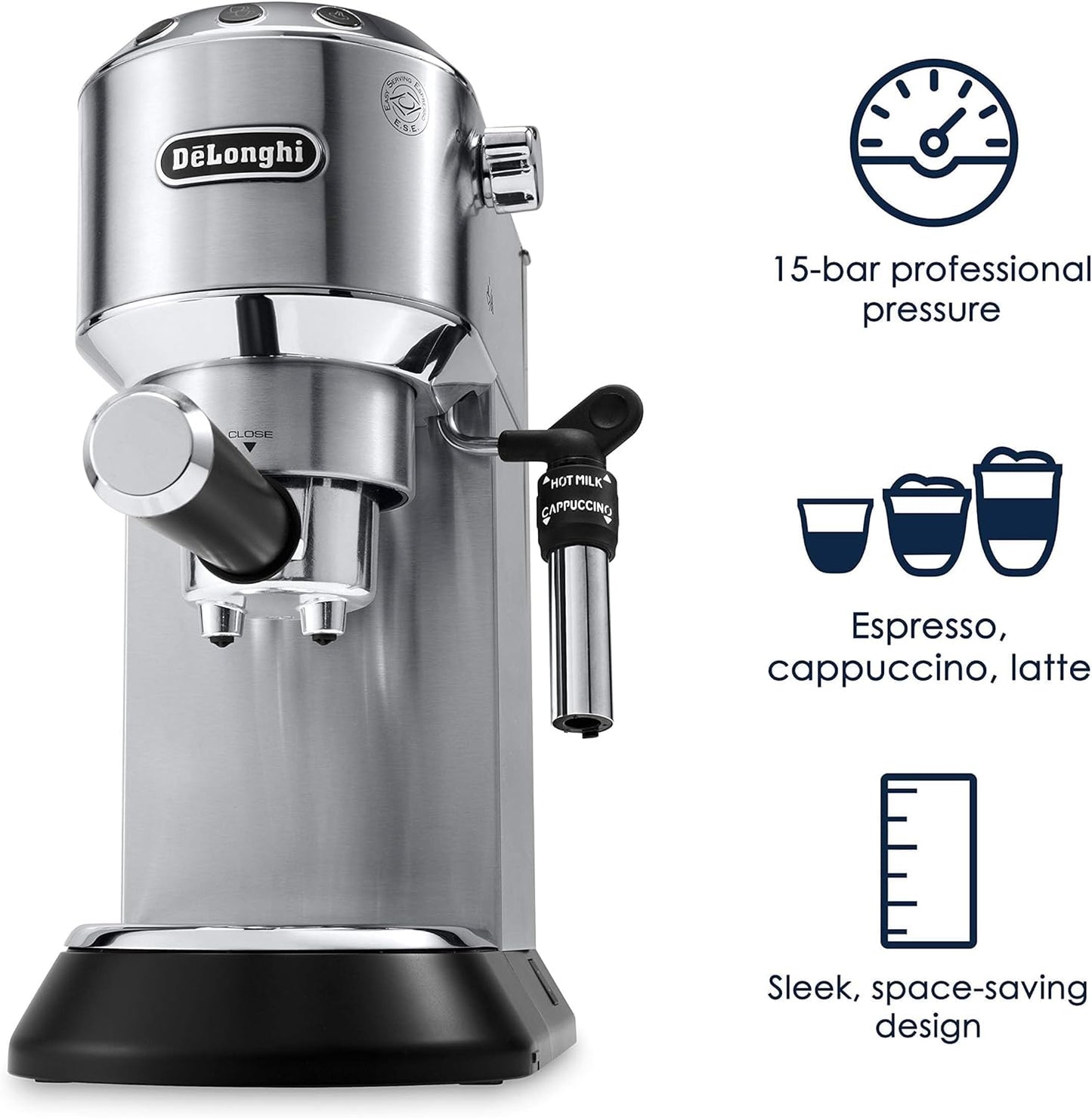 DeLonghi America, EC685M Dedica Deluxe Espresso, Silver