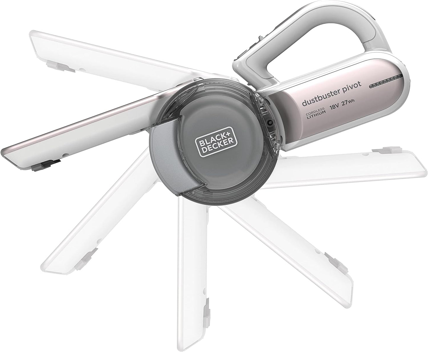 BLACK+DECKER Cordless Handheld Portable Vacuum Cleaner 14.4 V 1.5 Ah Li-Ion Battery 27.5 Air Watts Suction Power Champagne/White PV1420L-B5