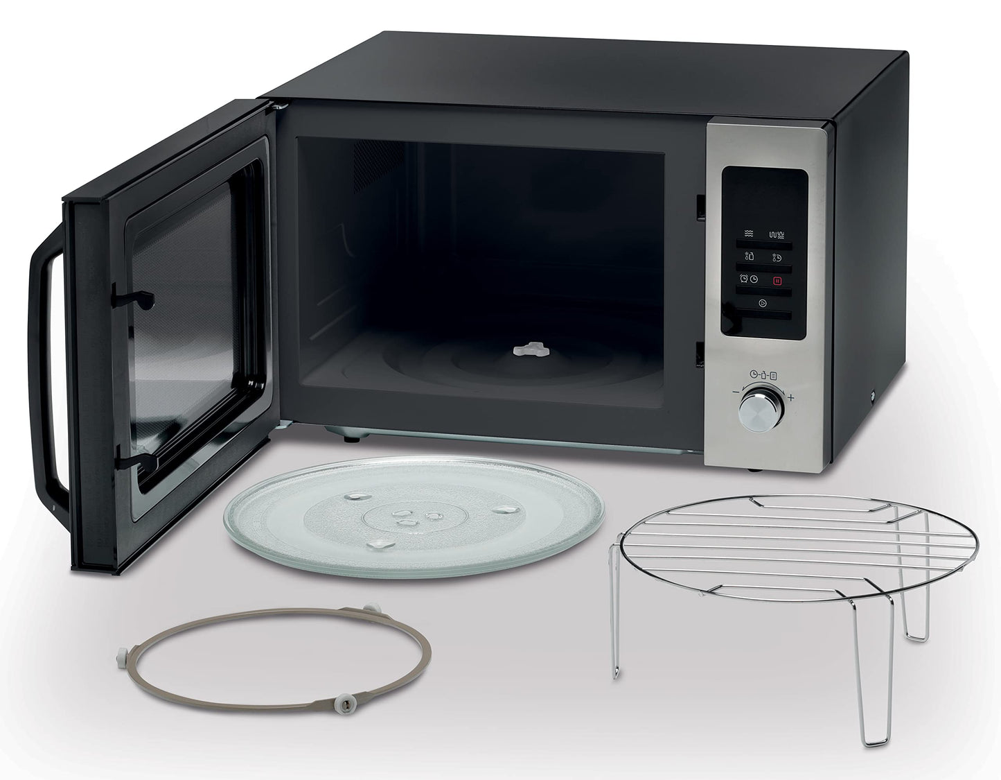 KENWOOD 30L Microwave Oven with Grill, Convection, Digital Display, 5 Power Levels, Defrost Function, Stainless Steel, Auto Menu, 95 Minutes Timer, Clock Function 900W MWM31.000BK Black/Silver