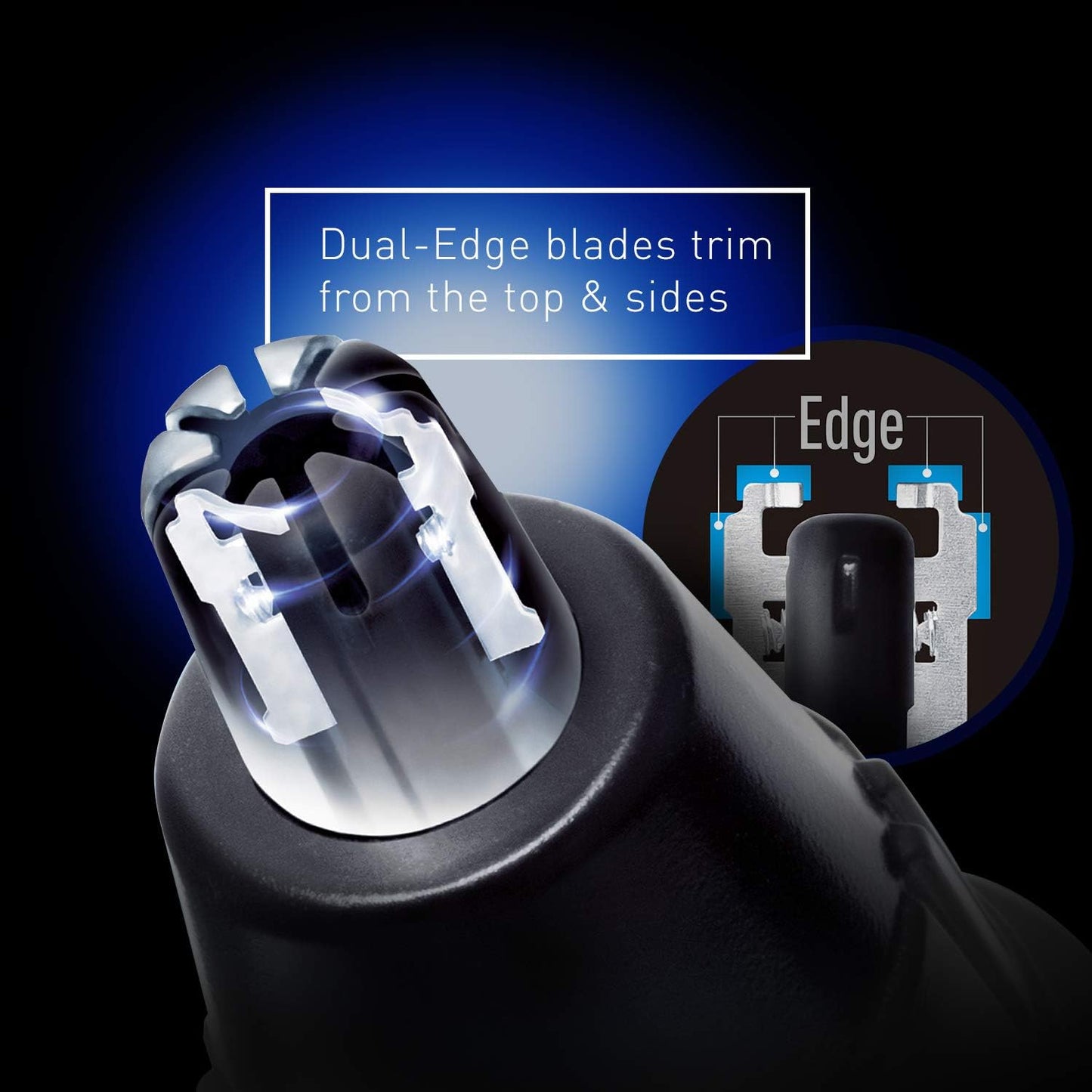 Panasonic ER-GN30-K Nose, Ear n Facial Hair Trimmer Wet/Dry with Vortex Cleaning System, Black