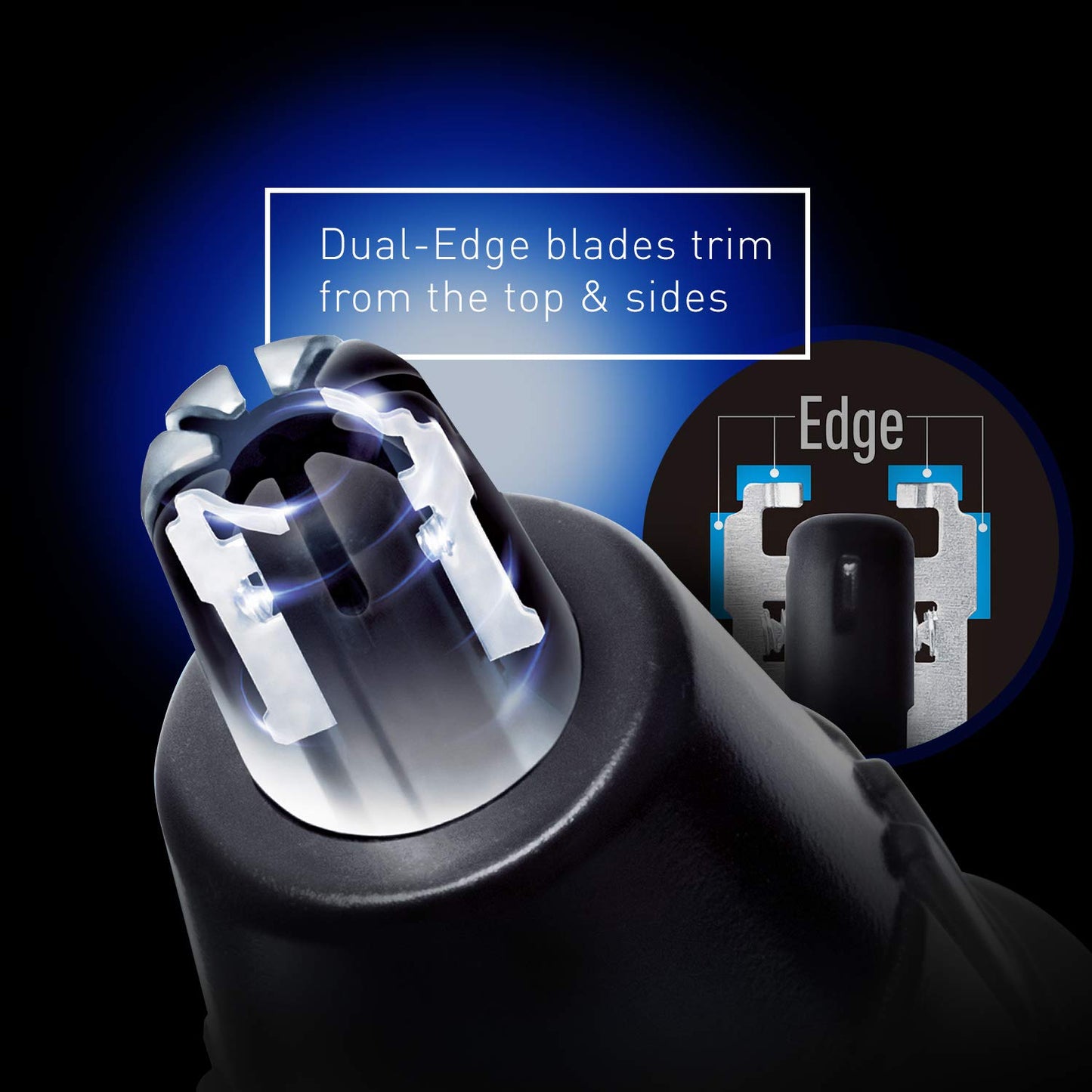 Panasonic ER-GN30-K Nose, Ear n Facial Hair Trimmer Wet/Dry with Vortex Cleaning System, Black