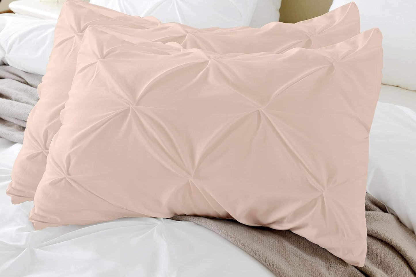 Premium Quality - King/California King Size (94" x 104") Inches, 3Pcs Pinch Pleated Comforter Set, 400GSM 100% Egyptian Cotton 800 Thread Count - Chocolate Solid