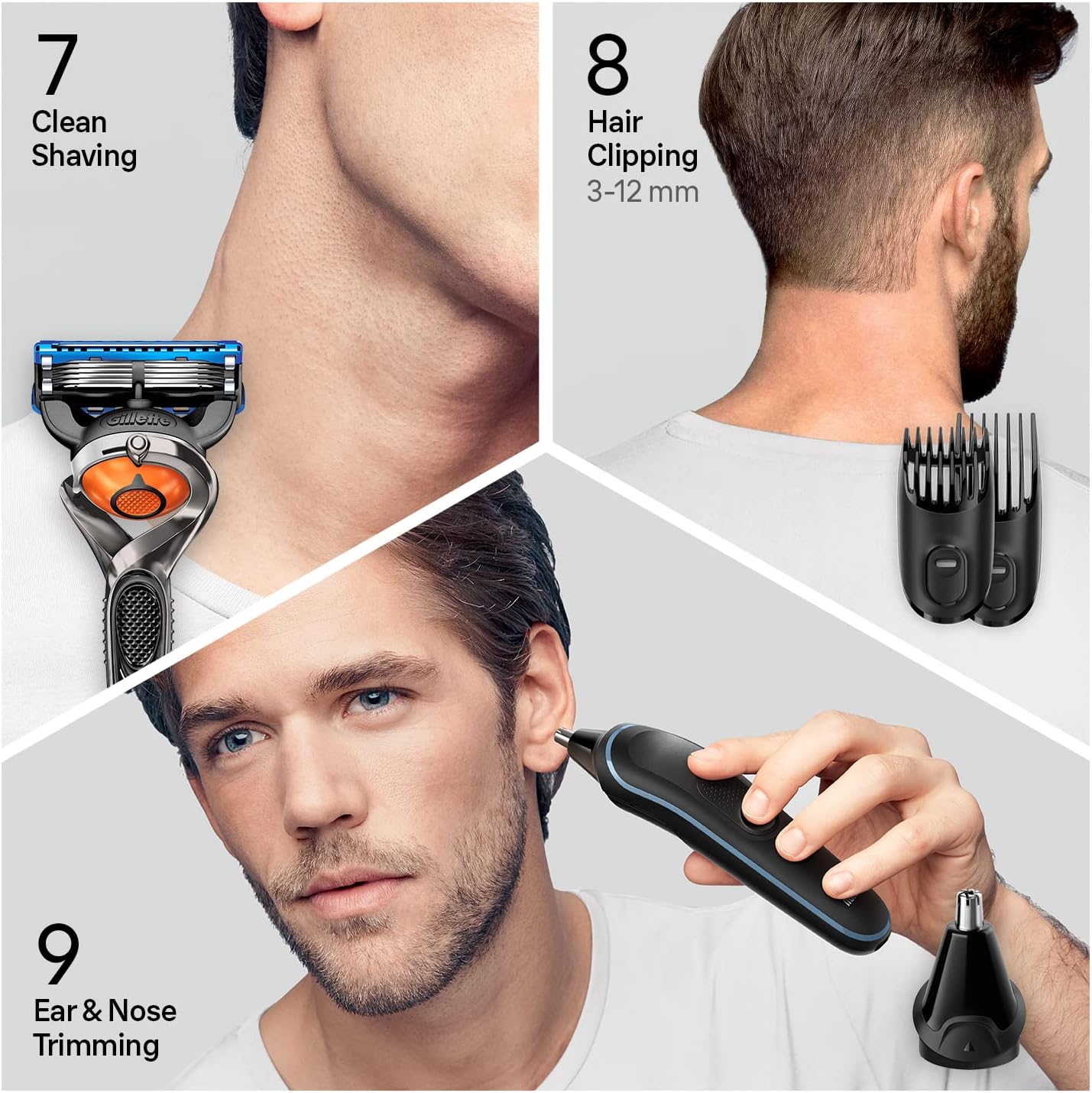 Braun MGK5245 7 in 1 Hair Clipper, Beard and Face Trimmer, Black/Blue