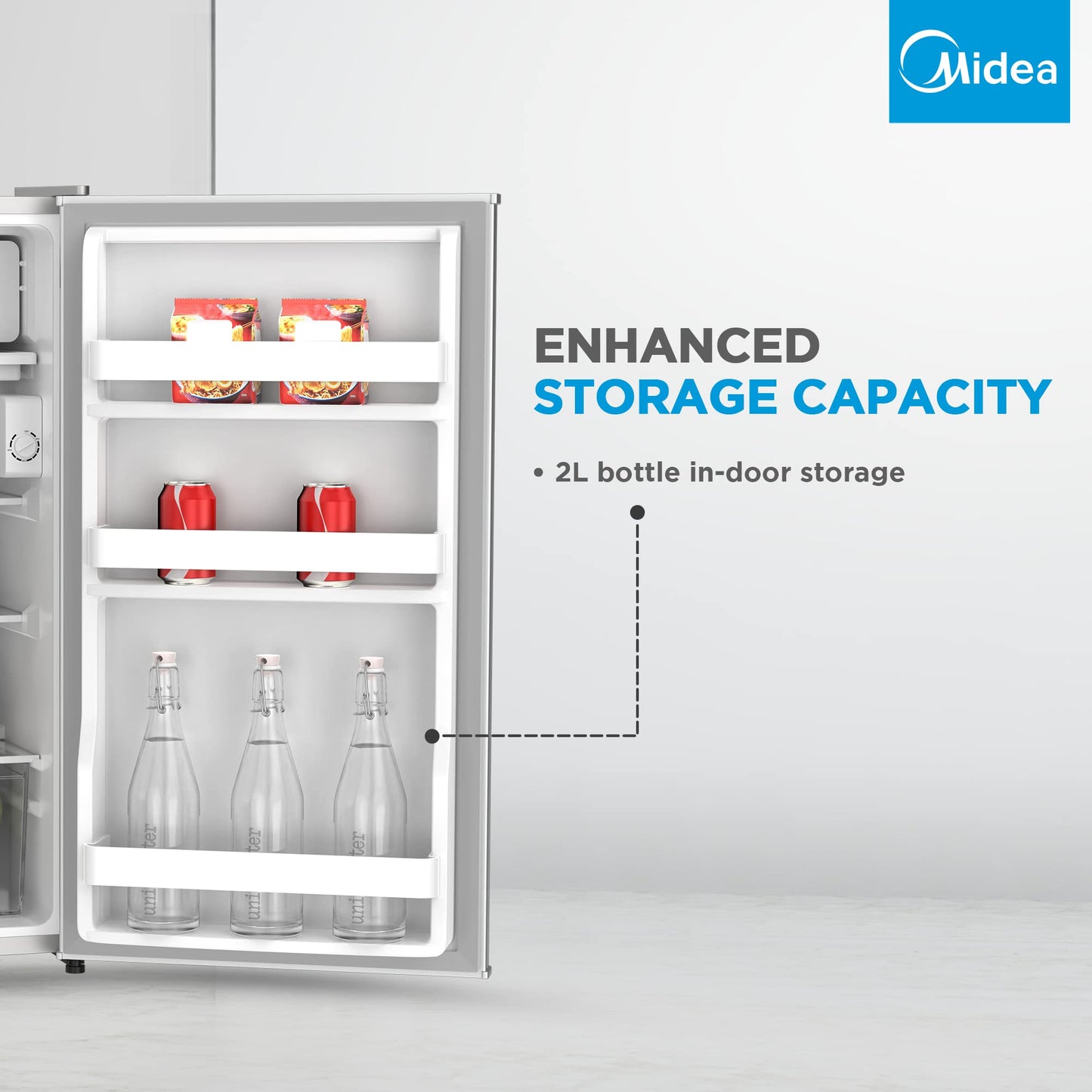 Midea 580L Gross Top Mount Double Door Refrigerator MDRT580MTE46, 2 Doors Frost Free Fridge Freezer with Smart Sensor & Humidity Control, Active-C Fresh, Multi-Air Flow, Electronic Silver, Large