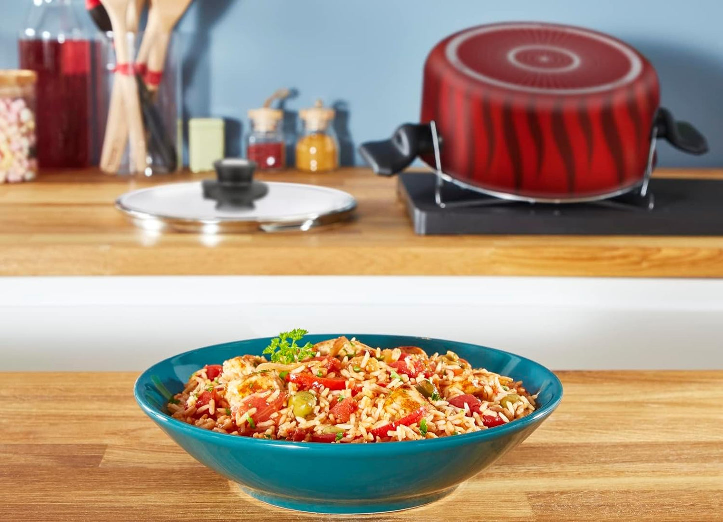 Tefal G6 Tempo Flame 32 Cm Non Stick Frypan With Thermo Spot, Red, Aluminium, C3040883