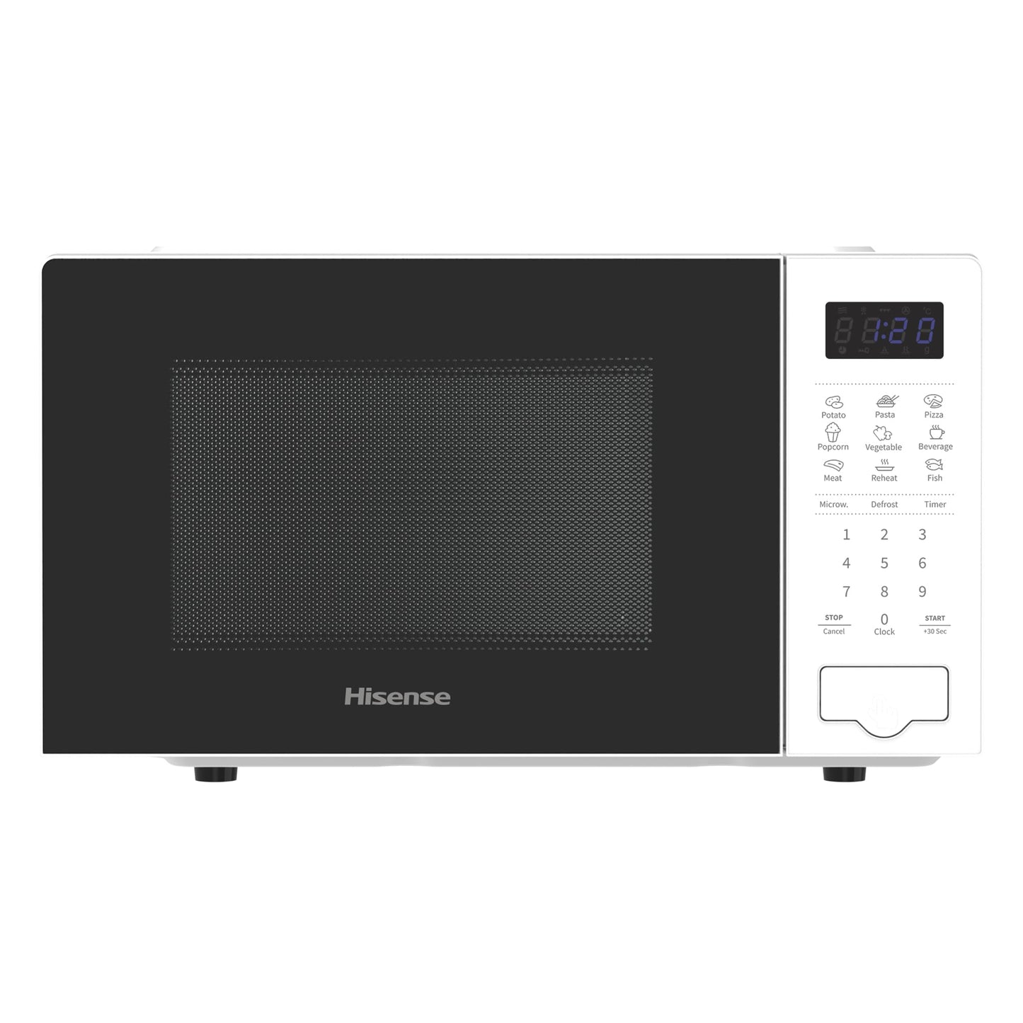 Hisense 20L Microwave Oven, Preset Cooking Menus, 11-levels of Power, 360° Turntable, Time & Weight Defrost, LED Display, Optional Ceramic Cavity, H20MOWS4UK, H20MOWS4 MWO