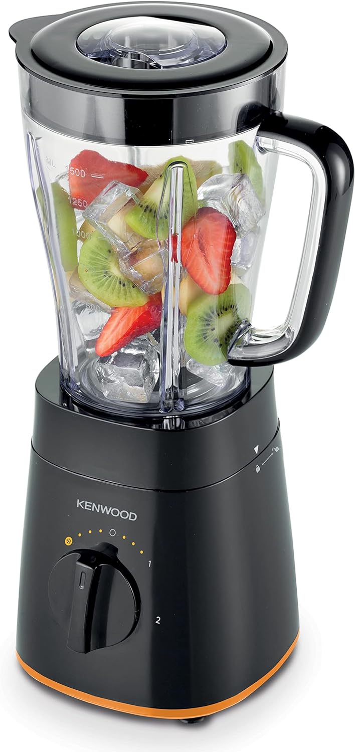 Kenwood Blender 500W Smoothie Blender/Smoothie Maker 1.5L with Grinder Mill, Chopper Mill, Ice Crush Function BLP15.360BK Black