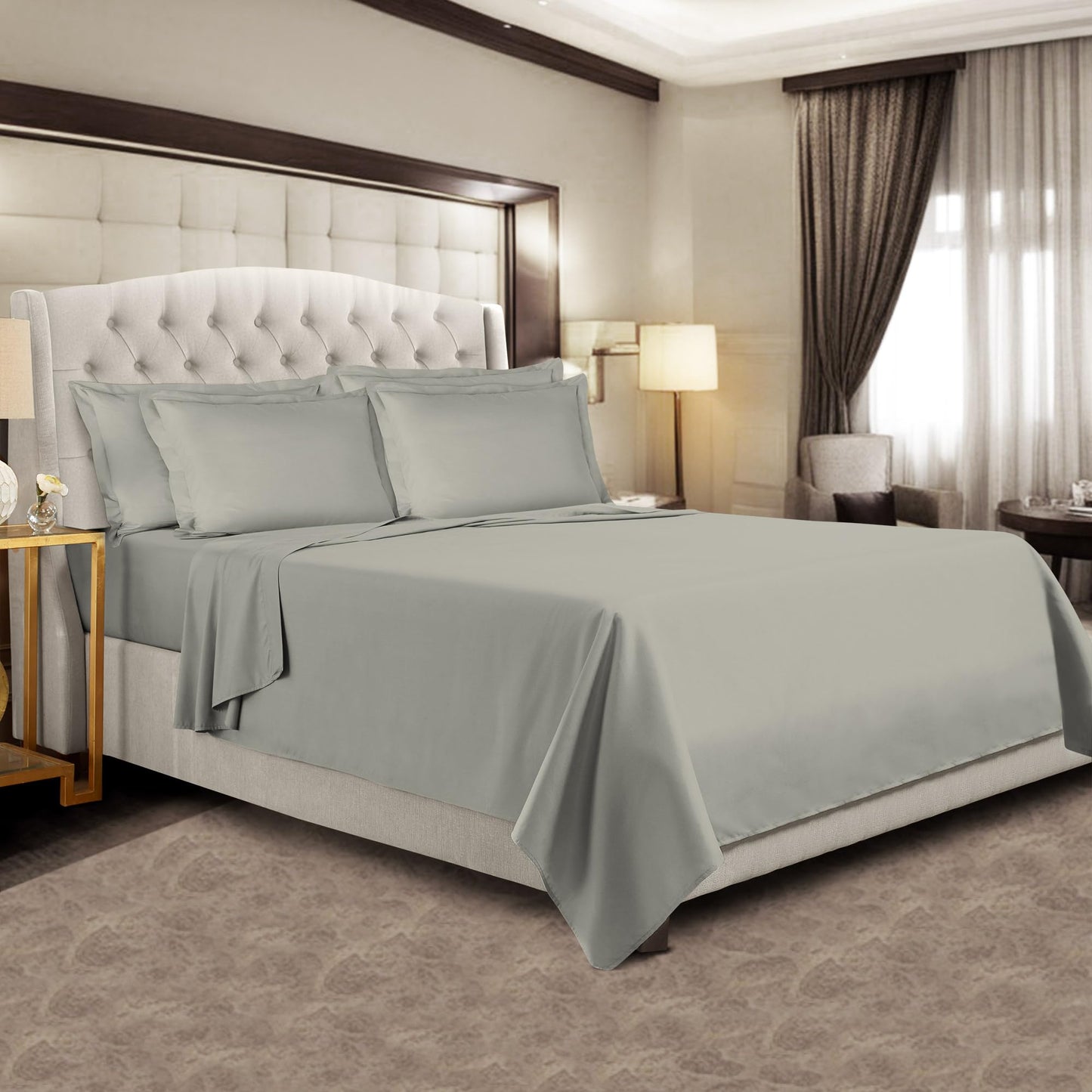 Pizuna Pure 100% Cotton Flat Sheets Only Full Apricot Orange (1 PC), Luxurious 400 Thread Count Long Staple Cotton Sateen with 4" Hem (Combed Full Flat Sheet Only Cotton)