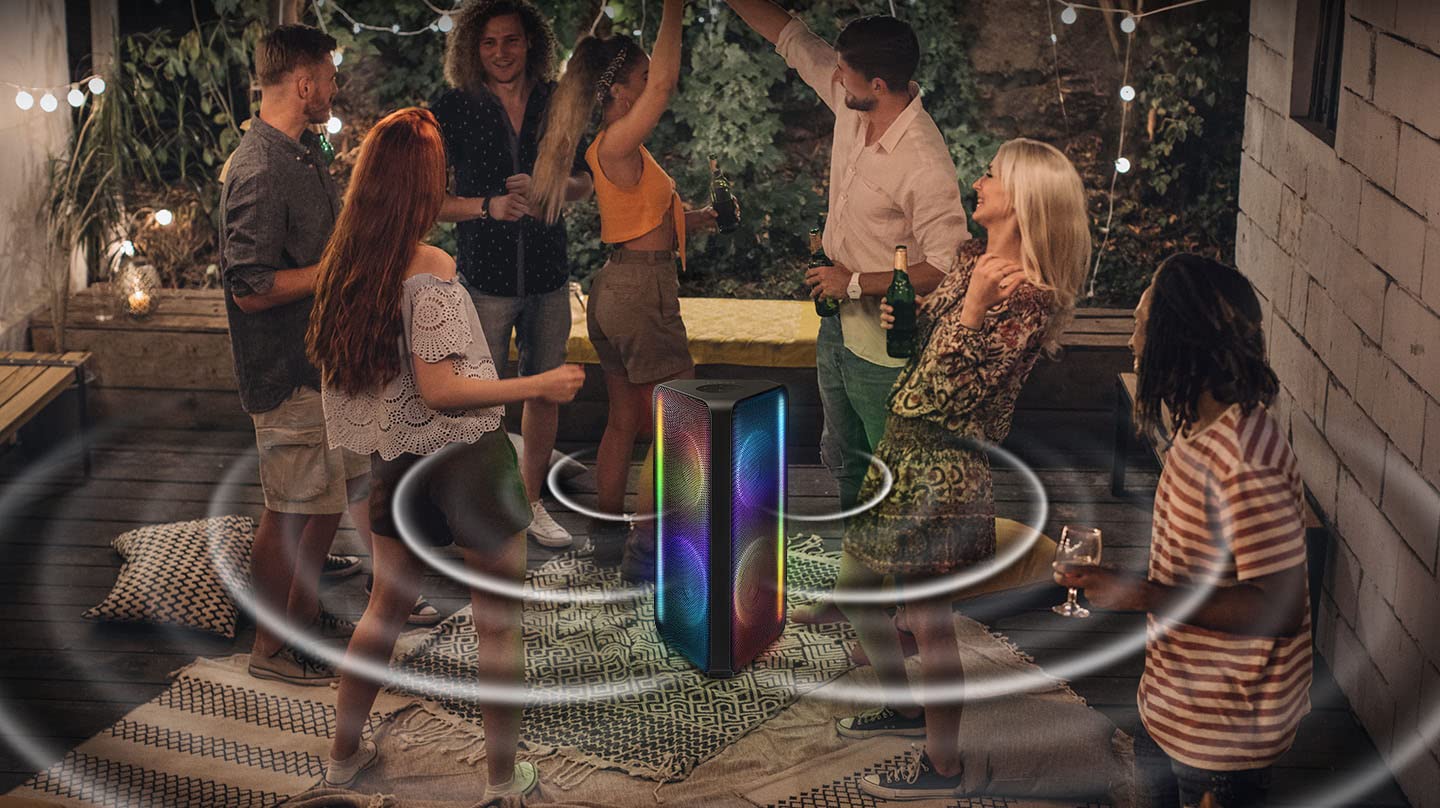 Samsung 160W Sound Tower High Power Party Speaker Water Resistant In Built Battery Bluetooth Connectivity - MX-ST40B/ZN - 2022 Model - 1 Year Warranty (UAE Version)