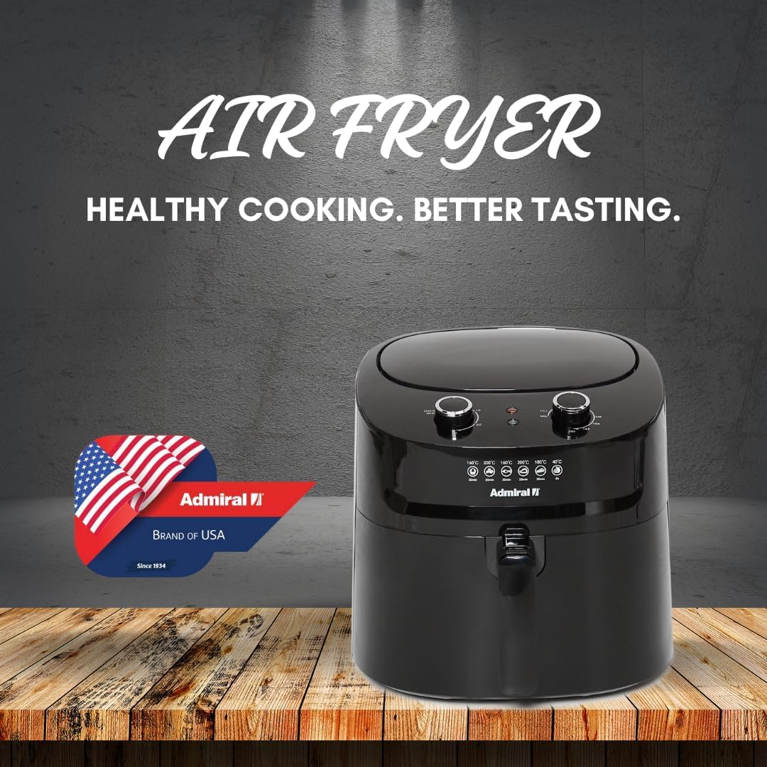 Admiral Air Fryer, 6.5L,1800W, No Oil, Classic Control Air Fryer, Dishwasher Safe, ADAF65BL, 1 Year Warranty.