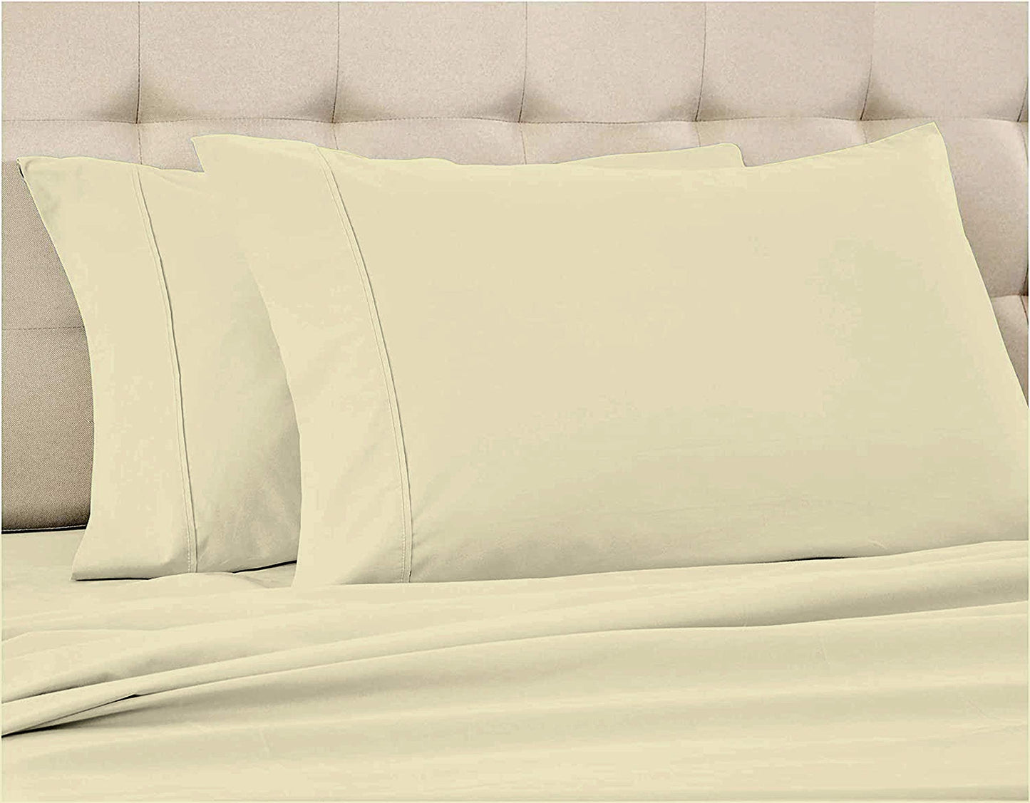 Queen Size Pure Egyptian Cotton Bed Sheets Set, 800 Thread Count Silver Solid (6 PC) Bedding and PillowCases – Egyptian Cotton Sheets Queen Size Bed - Sateen Sheets - 18” Deep Pocket Sheets