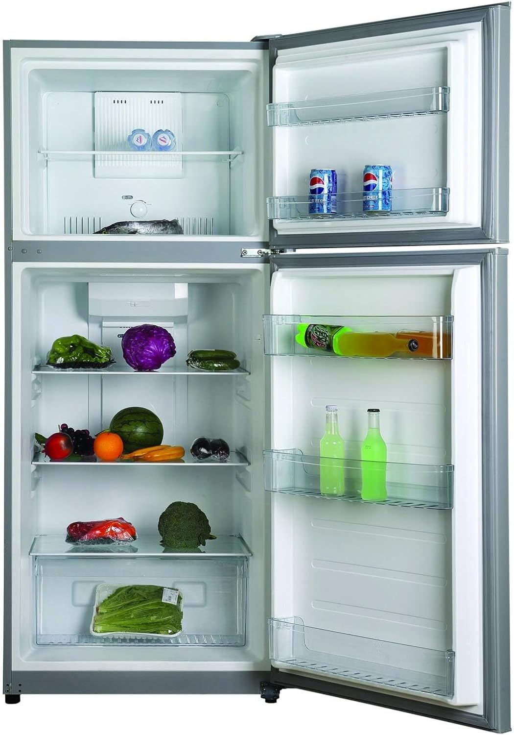 Nikai 170L Gross/112L Net, Double Door Refrigerator with Vegetable Crisper & Adjustable Glass Shelves, Defrosting & Temperature Control, Ideal for Kitchen, Bedroom, Office & Hotels - NRF170DN3M Silver