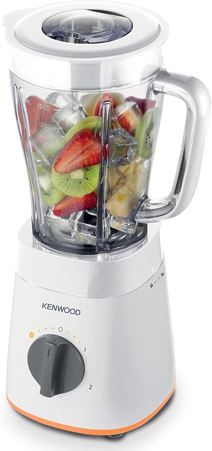 Kenwood Blender 500W Smoothie Blender/Smoothie Maker 1.5L with Grinder Mill, Chopper Mill, Ice Crush Function BLP15.360BK Black