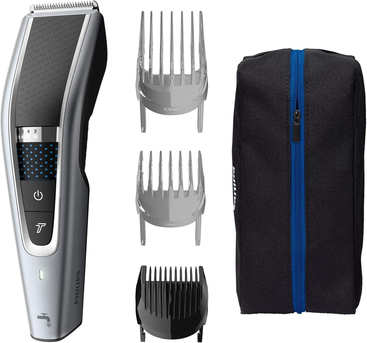 Philips Hc5630/13, Series 5000 Washable Hair Clipper, Grey/Black