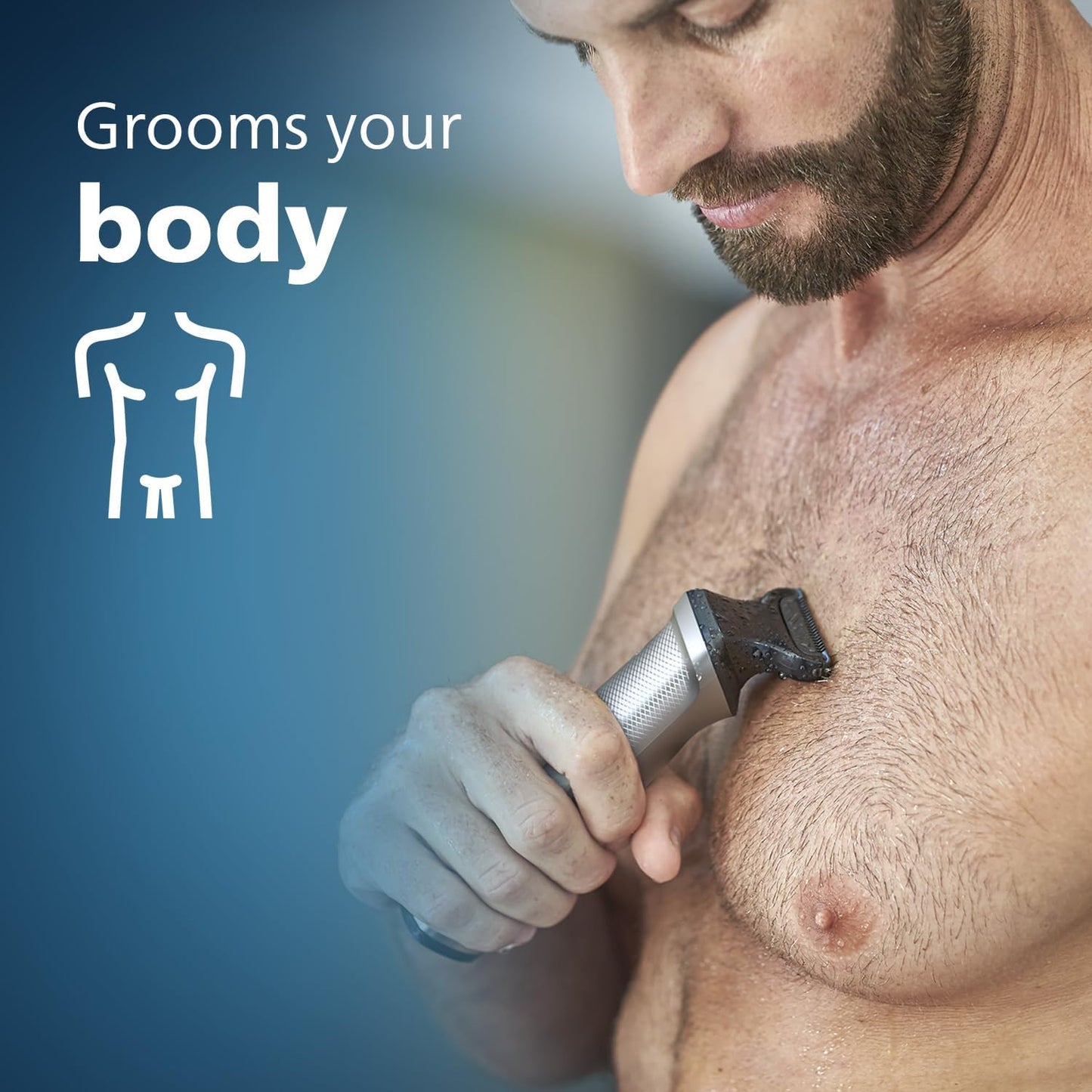 Philips Multigroom Series 3000 for Face, 6-in-1 Grooming Kit for beard, moustache, nose & ear hair, cordless, 60 min runtime, 16h full charging time, MG3710/33,Black