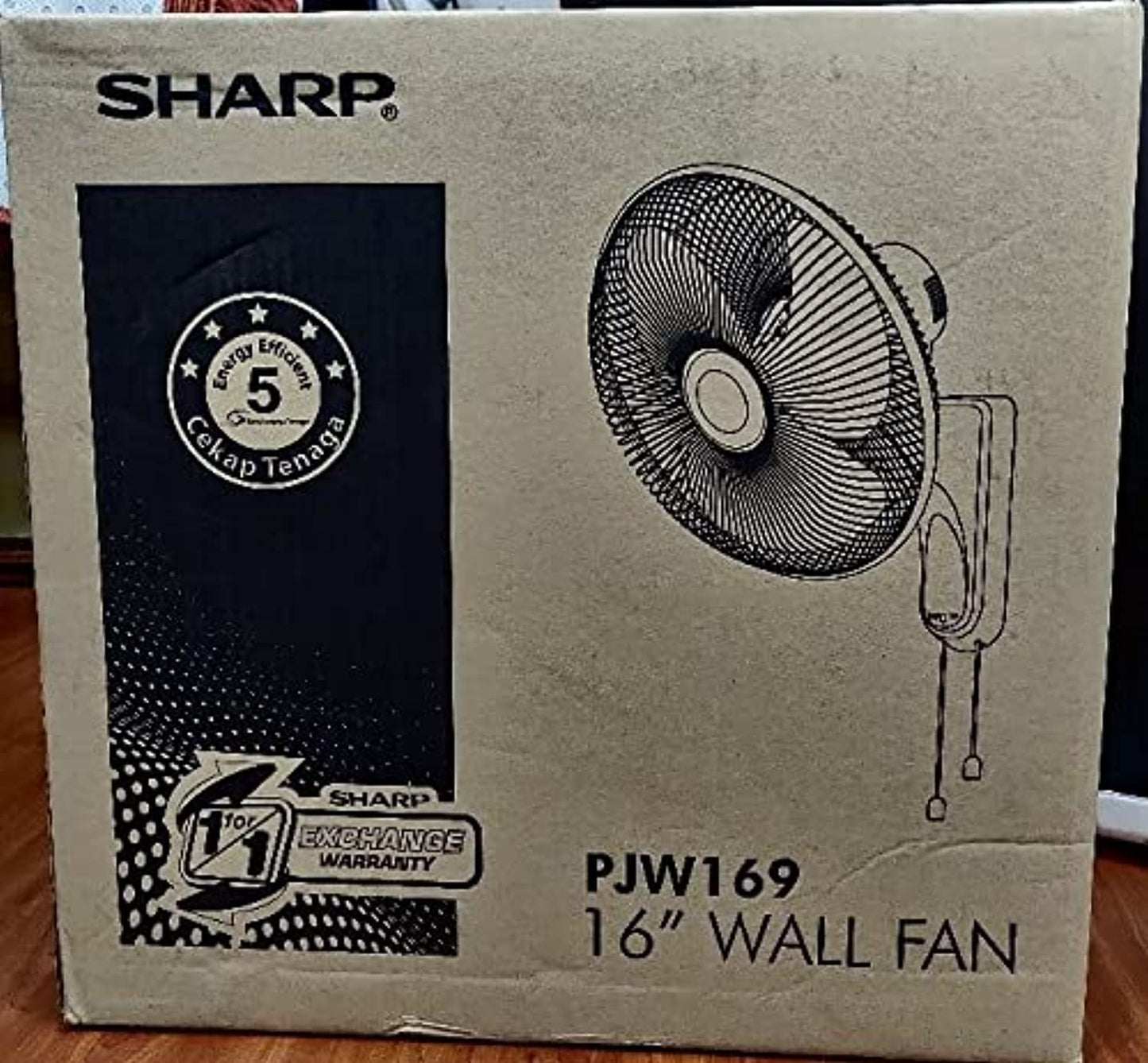 Sharp 16 Inches/40cms Blade 50 Watts Pedestal Free Standing Fan, Made In Malaysia, Pjs169 - Dark Grey"Min 1 year manufacturer warranty"