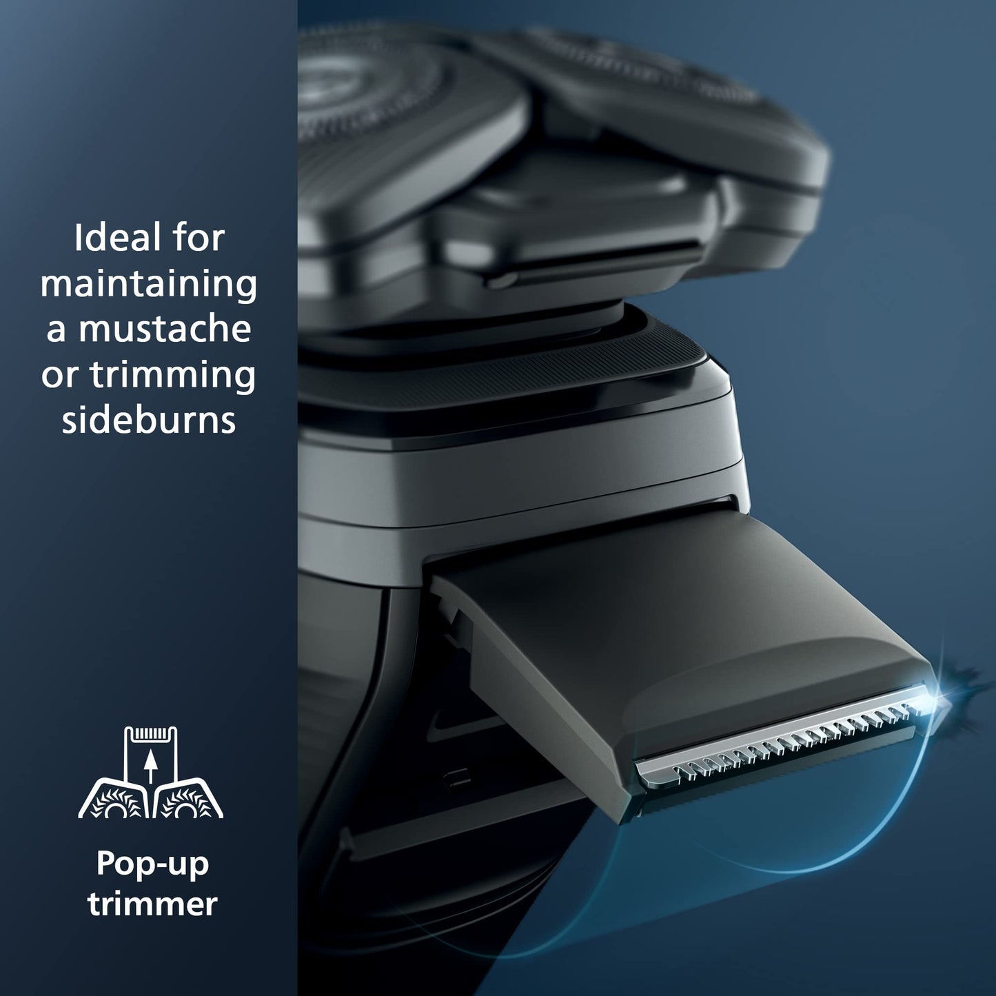 Philips Norelco Shaver 5300, Rechargeable Wet & Dry Shaver with Pop-Up Trimmer, S5588/81, Men