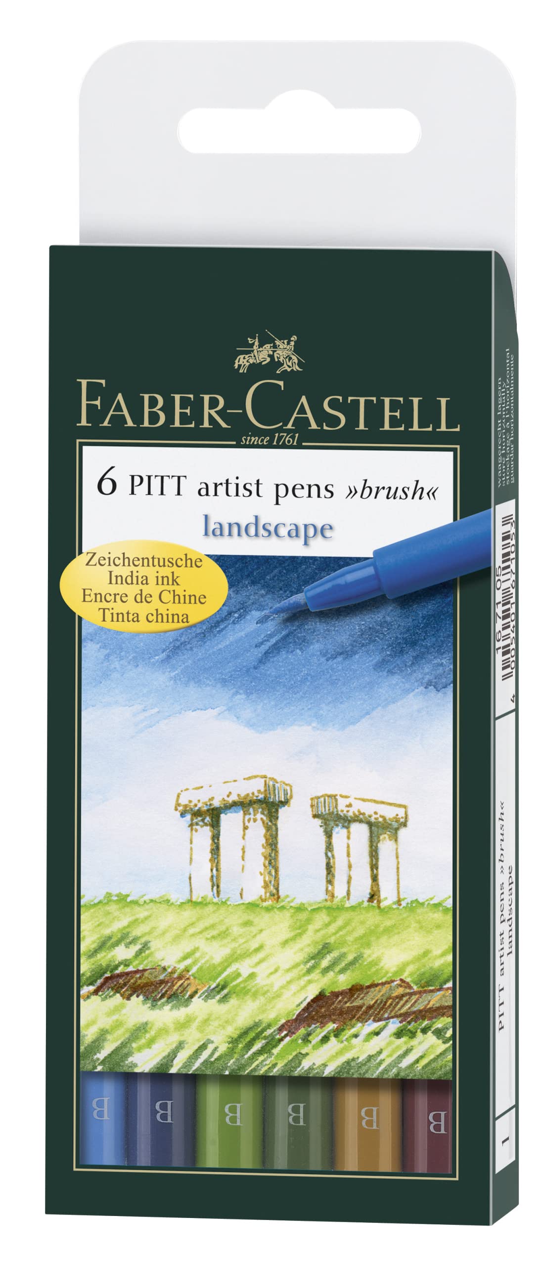 Faber-Castell Art & Graphic Pitt Artist Pen Brush India Ink Pen, Black, Single Pitt Pen, For Art, Craft, Drawing, Sketching, Home, School, University, Colouring