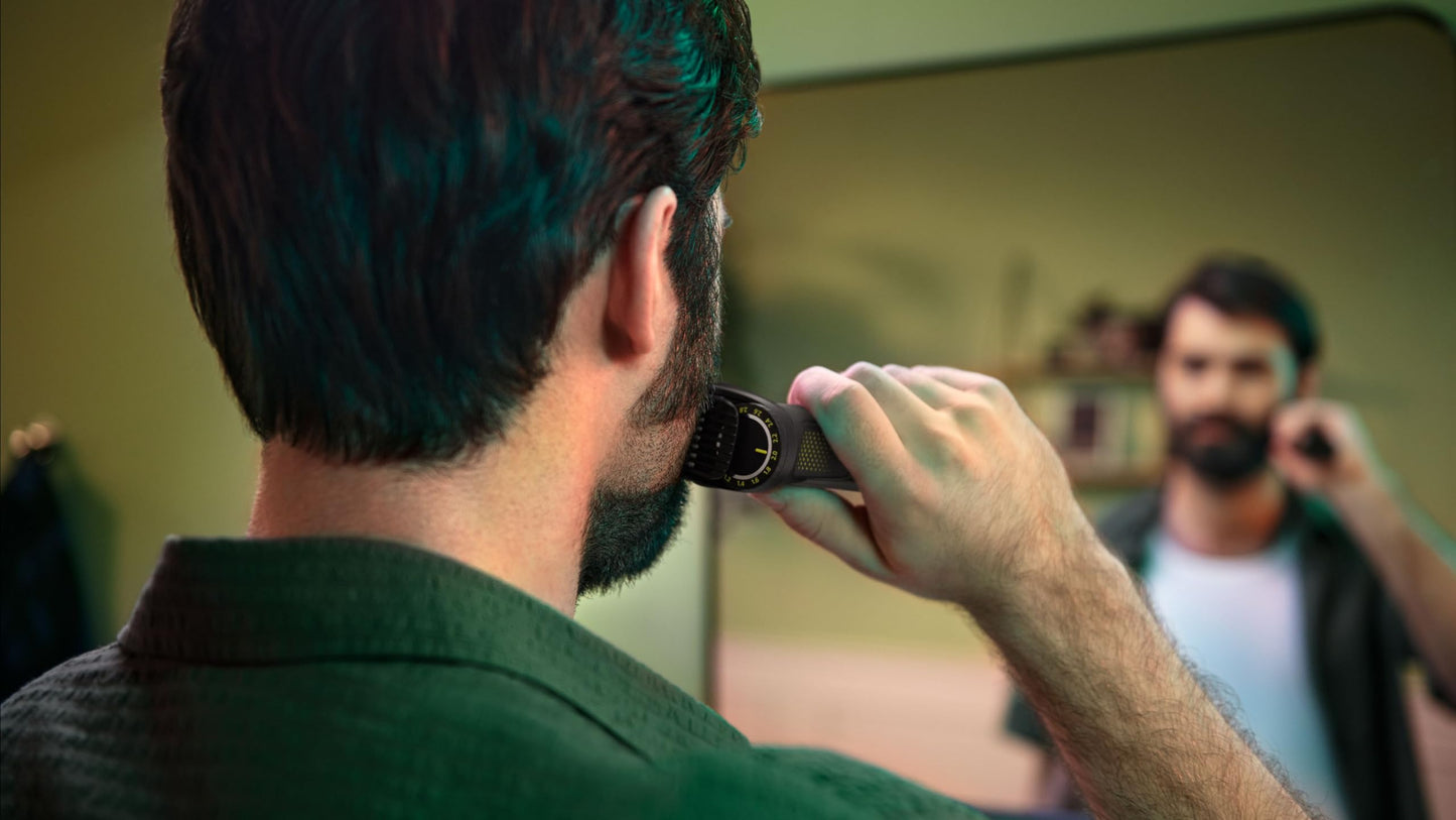 Philips Multigroom Series 3000 for Face, 6-in-1 Grooming Kit for beard, moustache, nose & ear hair, cordless, 60 min runtime, 16h full charging time, MG3710/33,Black