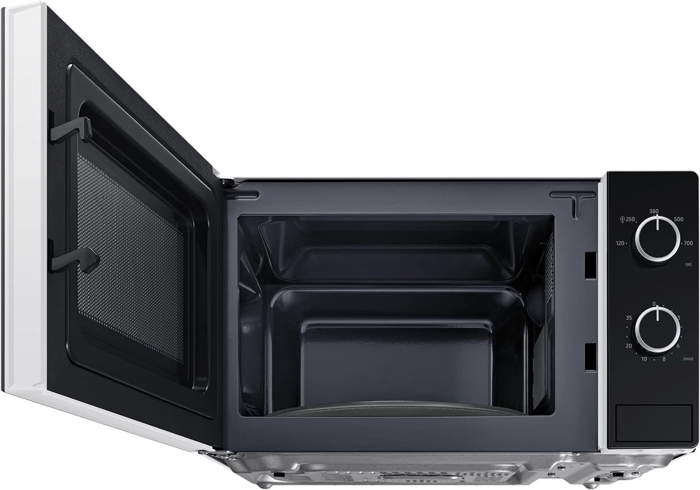 Samsung Solo Microwave Oven with Full Glass Door, 20L, White, Dual Dial, MS20A3010AH/SG, 1 Year Warranty