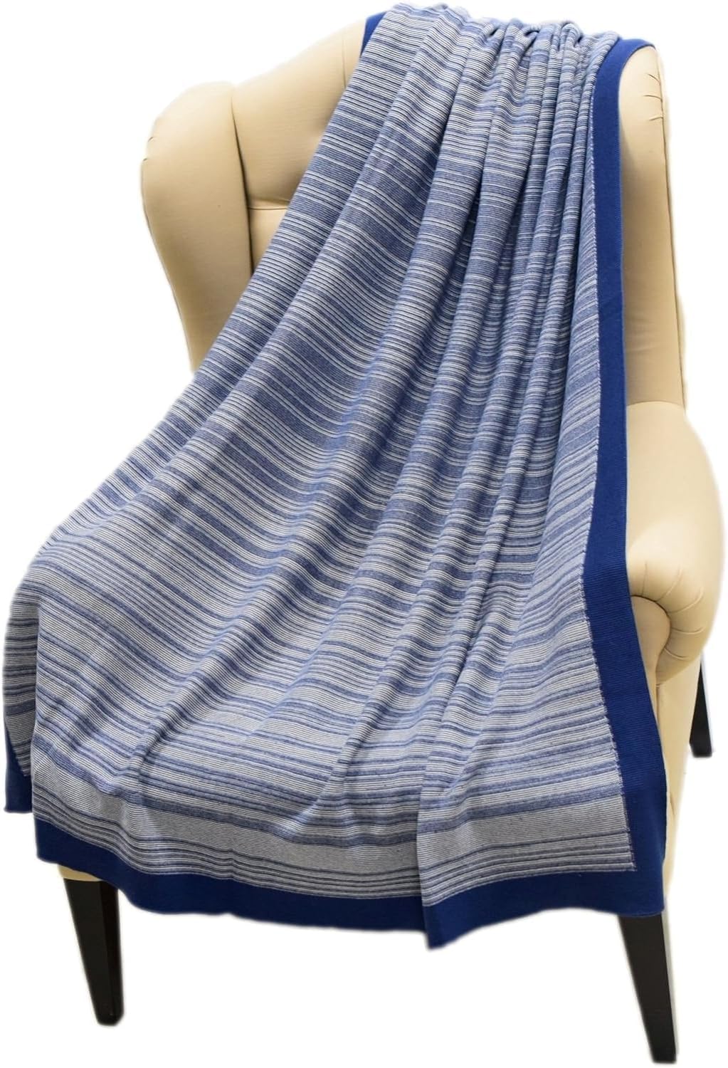 Lavish Touch 100% Cotton Knitted Throw, Blanket for All Season Indoor Outdoor