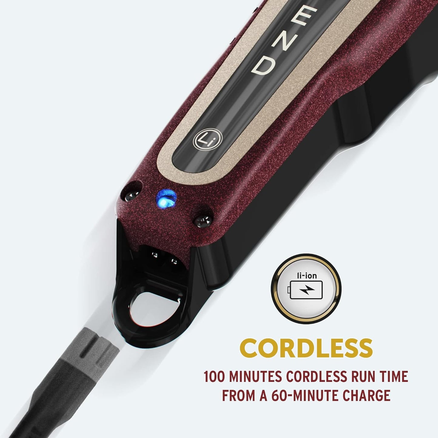 WAHL 5 Star Cordless Legend, Professional Hair Clippers, Pro Haircutting Kit, Adjustable Taper Lever, Crunch Blade, Wedge Blades, Cordless, Barbers Supplies, Red