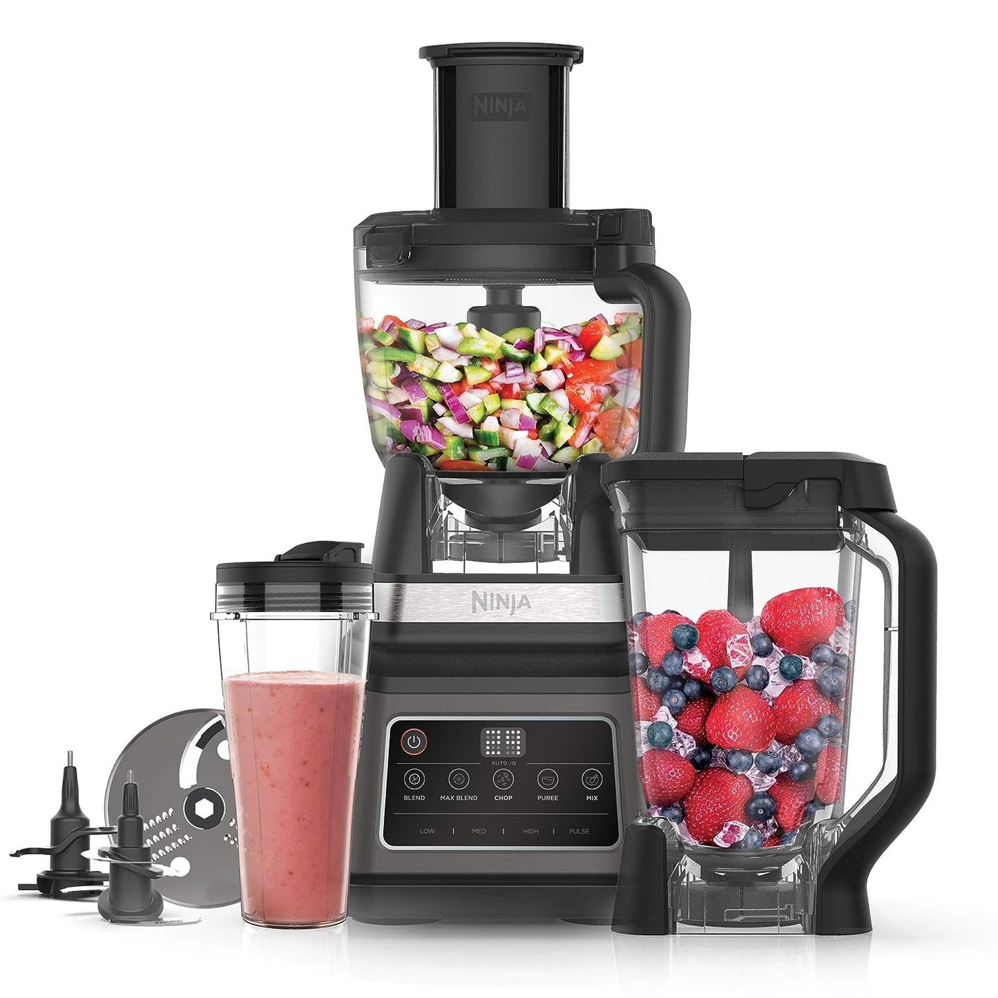 Ninja 3-IN-1 Food Processor 1200 W, Black/Gray, BN801ME