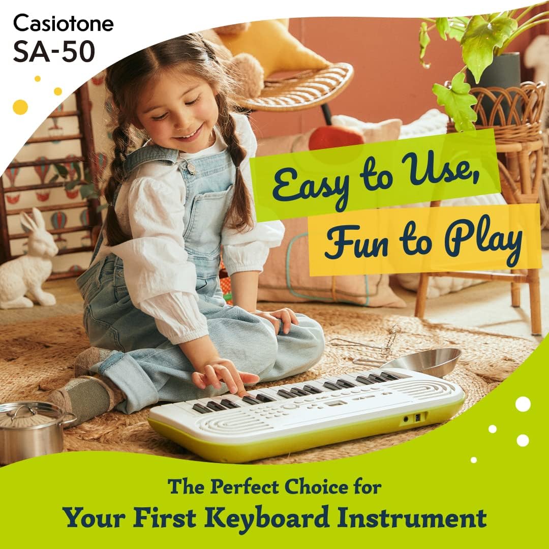 Casio SA-50 32 Mini-Keys Keyboard in White and Green