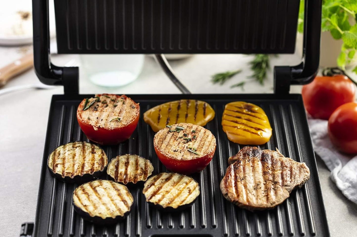 TEFAL Grill | Ultra compact Barbecue / BBQ Grill / Sandwich Maker | 1700 watts | Silver | 2 Years Warranty | GC302B28