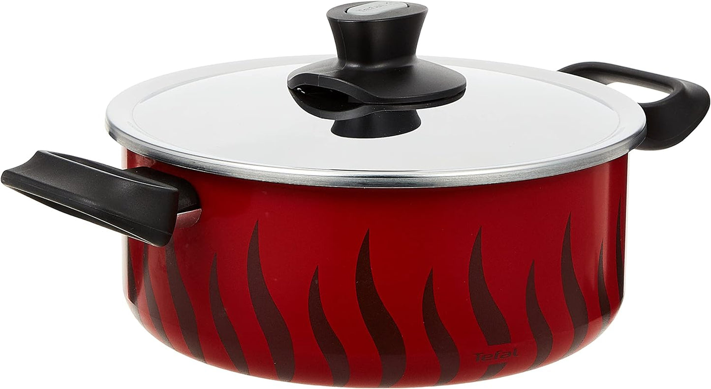 Tefal G6 Tempo Flame 32 Cm Non Stick Frypan With Thermo Spot, Red, Aluminium, C3040883