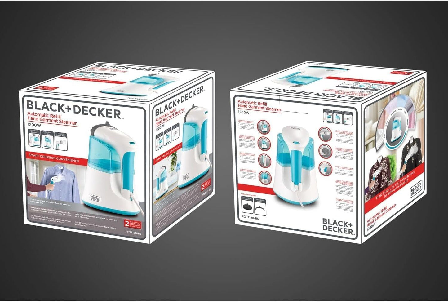BLACK+DECKER Portable Digital Handheld Garment Steamer 1600W Black HSTD1600-B5