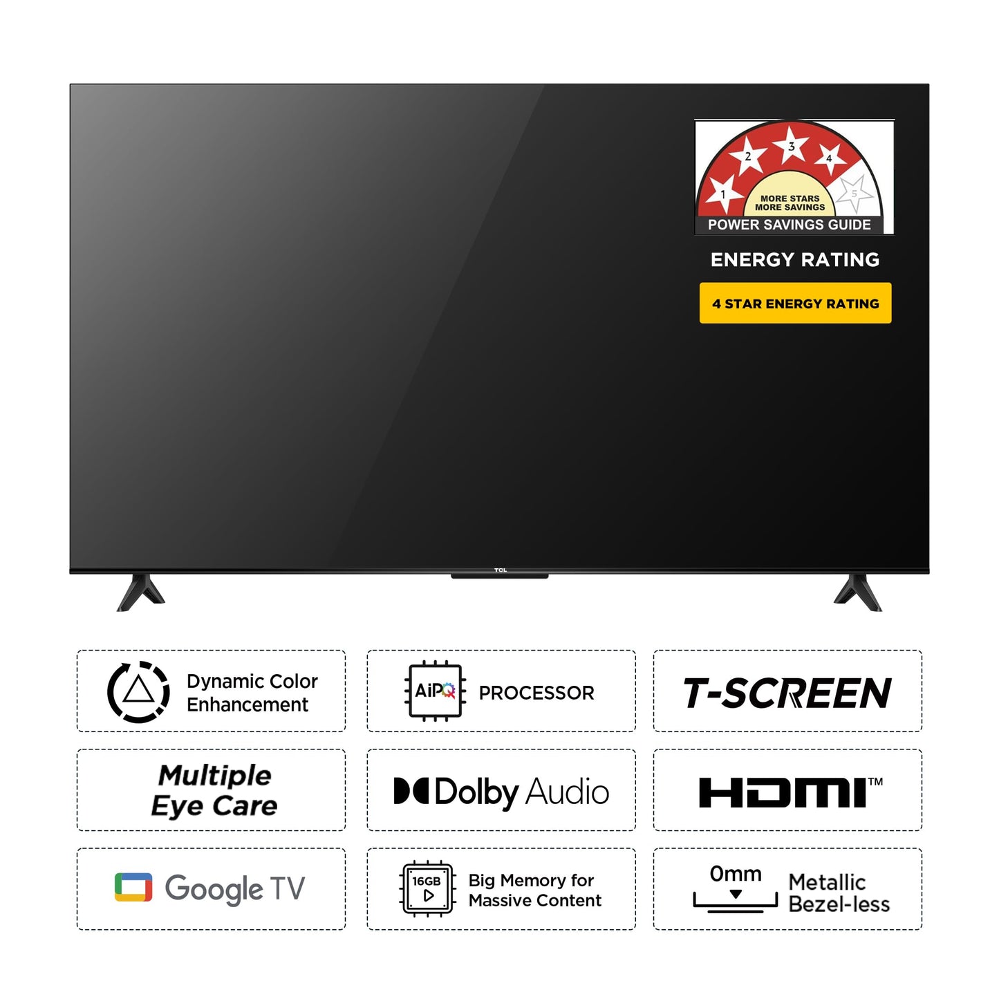 TCL 164 cm (65 inches) Bezel-Less Series 4K Ultra HD Smart LED Google TV 65P635 (Black)