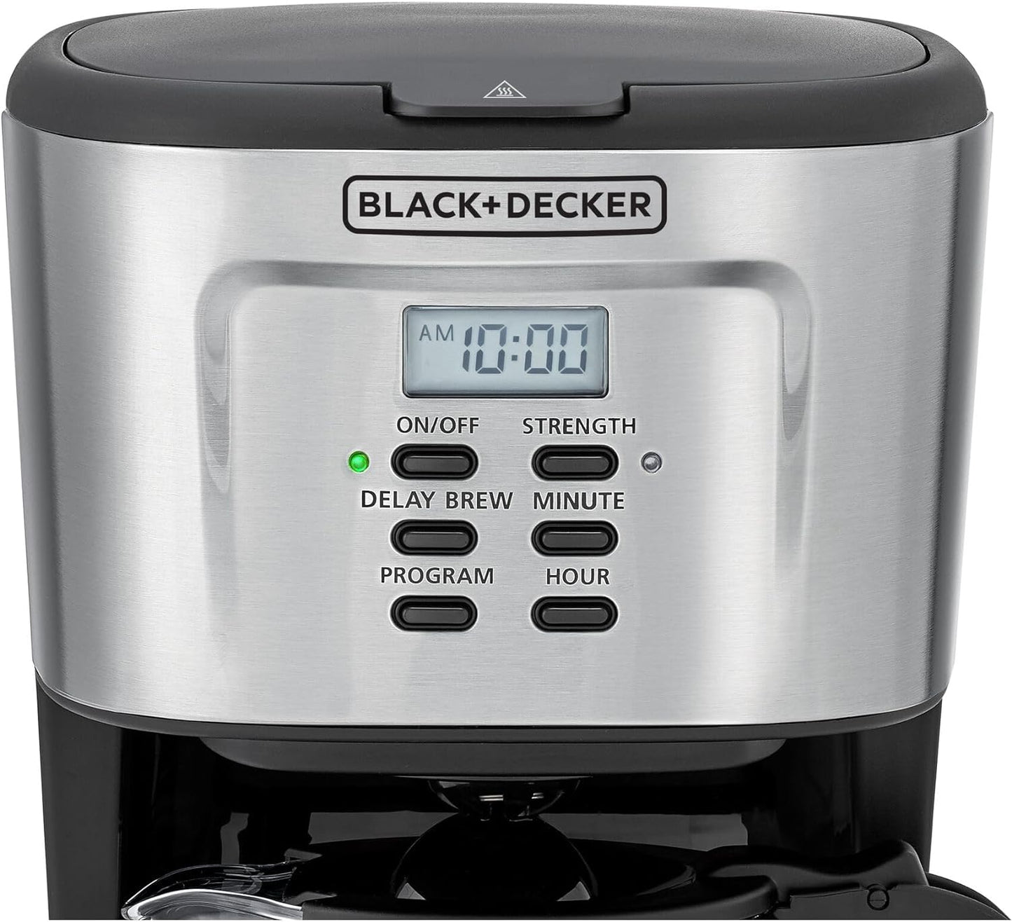 Black+Decker 750W 10 Cup Coffee Maker/Coffee Machine With Glass Carafe For Drip Coffee, Silver/Black - Dcm750S-B5, 2 Years Warranty