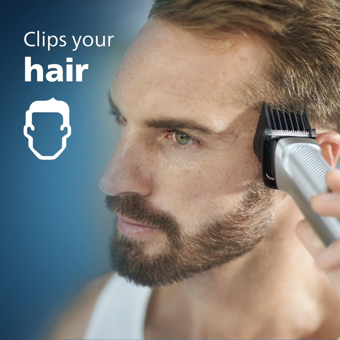 Philips Multigroom Series 3000 for Face, 6-in-1 Grooming Kit for beard, moustache, nose & ear hair, cordless, 60 min runtime, 16h full charging time, MG3710/33,Black
