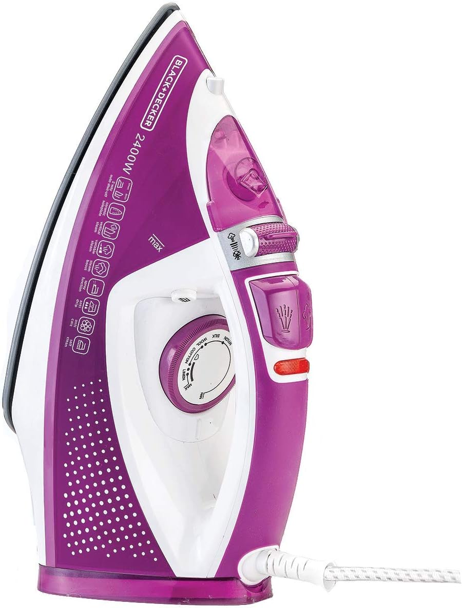 Black+Decker Steam Iron, Magenta, 2400W, X2450-B5