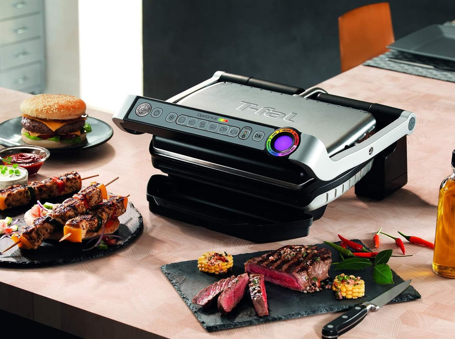 TEFAL Grill | Ultra compact Barbecue / BBQ Grill / Sandwich Maker | 1700 watts | Silver | 2 Years Warranty | GC302B28