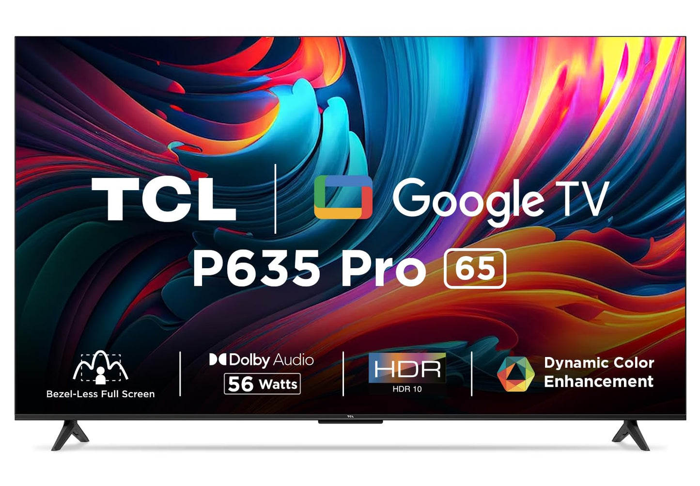 TCL 164 cm (65 inches) Bezel-Less Series 4K Ultra HD Smart LED Google TV 65P635 (Black)