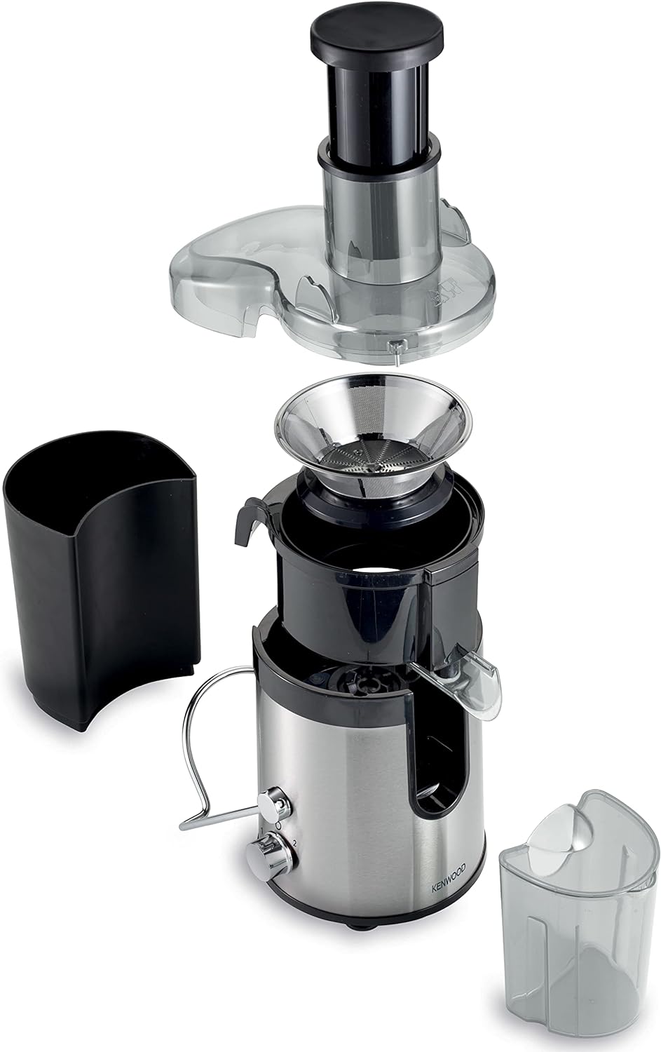 KENWOOD Juicer 800W Juice Extractor with 75mm Wide Feed Tube, 2 Speed, Transparent Juice Jug, Pulp Container, Anti Drip for Home, Office, Restaurant & Cafeteria JEP02.A0WH White