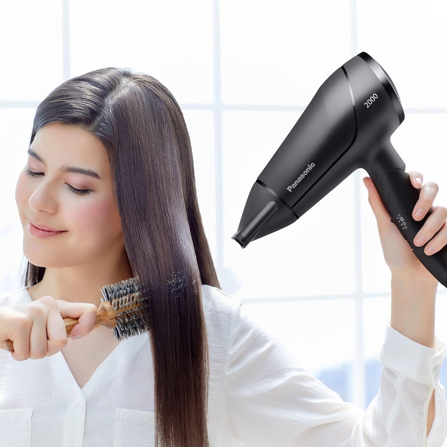 Panasonic EH ND21 Hair Dryer 1200W Quick Compact Gentle Drying, White, EHND21