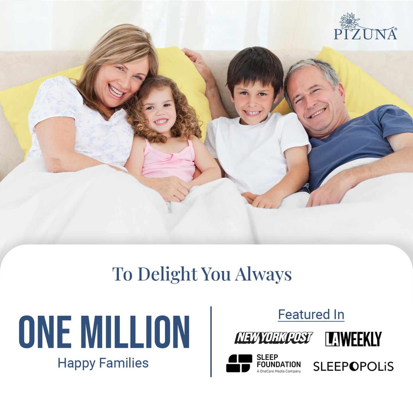 Pizuna 100% Luxury Cotton King Size Pillow Case Dark Blue, 1000 Thread Count 100% Long Staple Cotton Sateen Pillowcase, Pillow Covers with Stylish 4" Hem (Combed Cotton King Pillowcase Set of 2)