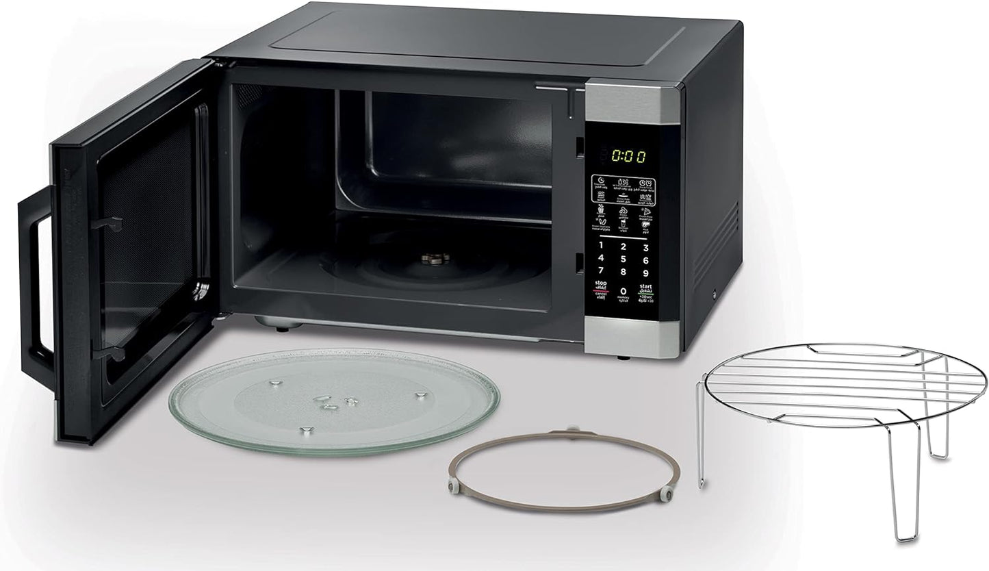 KENWOOD 30L Microwave Oven with Grill, Convection, Digital Display, 5 Power Levels, Defrost Function, Stainless Steel, Auto Menu, 95 Minutes Timer, Clock Function 900W MWM31.000BK Black/Silver