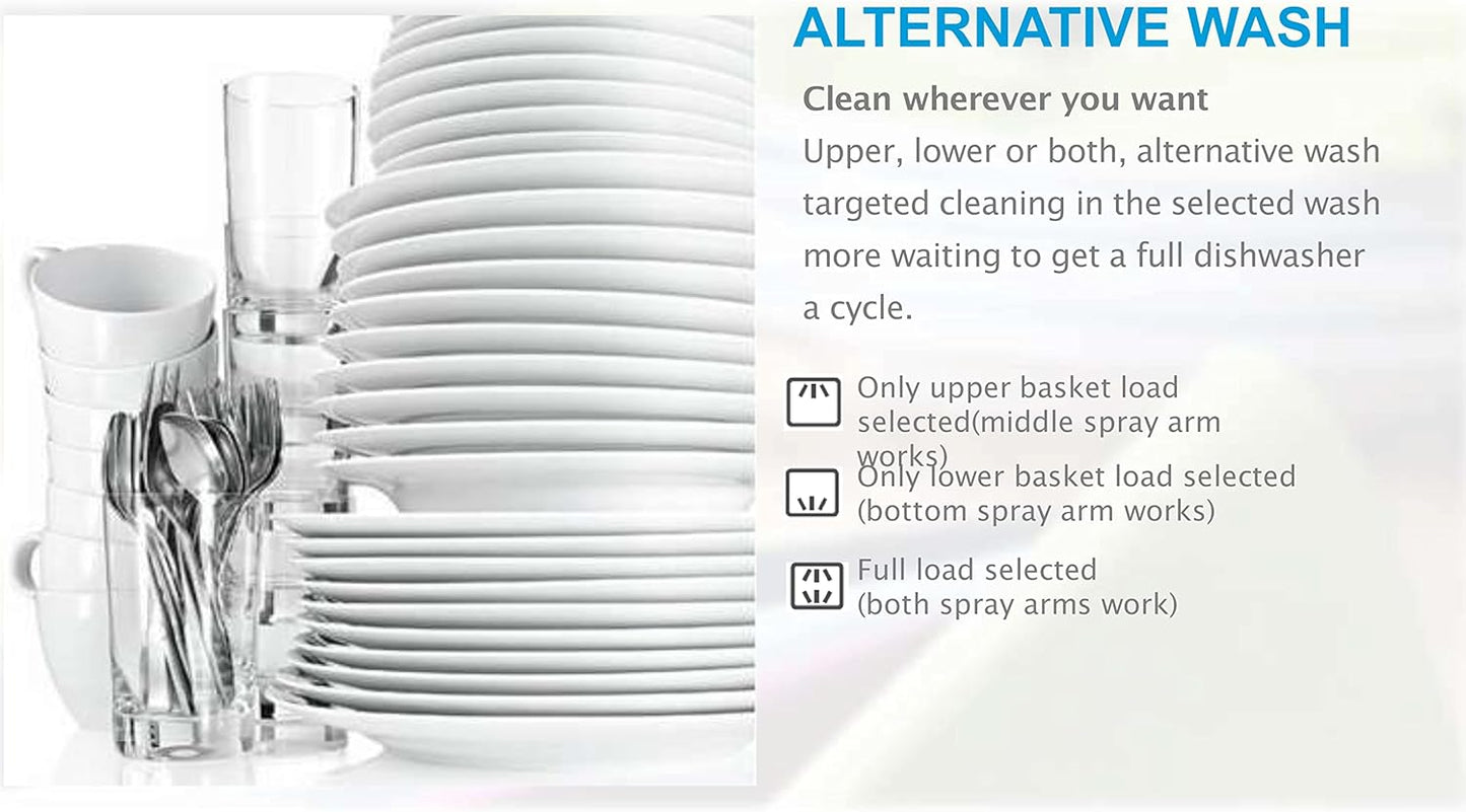 Sharp 8 Programs 14 Place Settings 3 Layered, Stainless Steel Tub Free Standing Dishwasher Silver ~ Qw-Ma814-Ss3"Min 1 year manufacturer warranty"