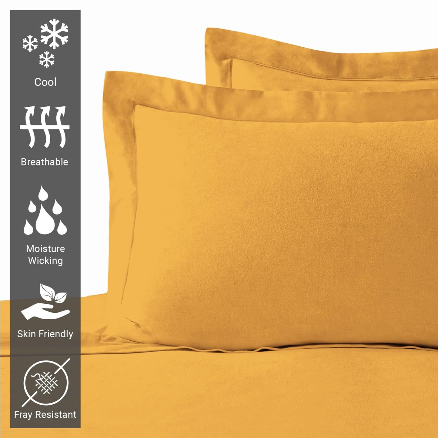 Pizuna Pure 100% Cotton Pillow Shams King Size Set of 2 Baby Blue, Luxurious 400 Thread Count Long Staple Cotton Sateen with Envelope Closure (Combed Baby Blue Cotton Pillow Shams King)
