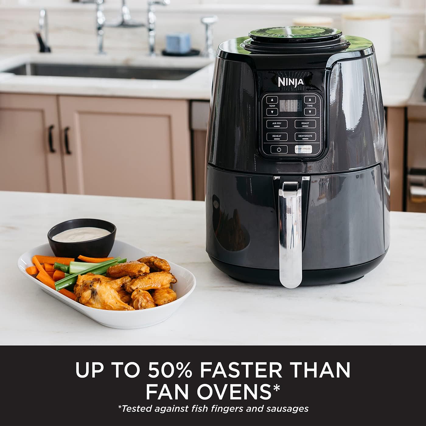 Ninja Air Fryer Af100, Roast, Reheat, Dehydrate, 3.8 L, 1550 Watts, Grey And Black"Min 1 year manufacturer warranty"