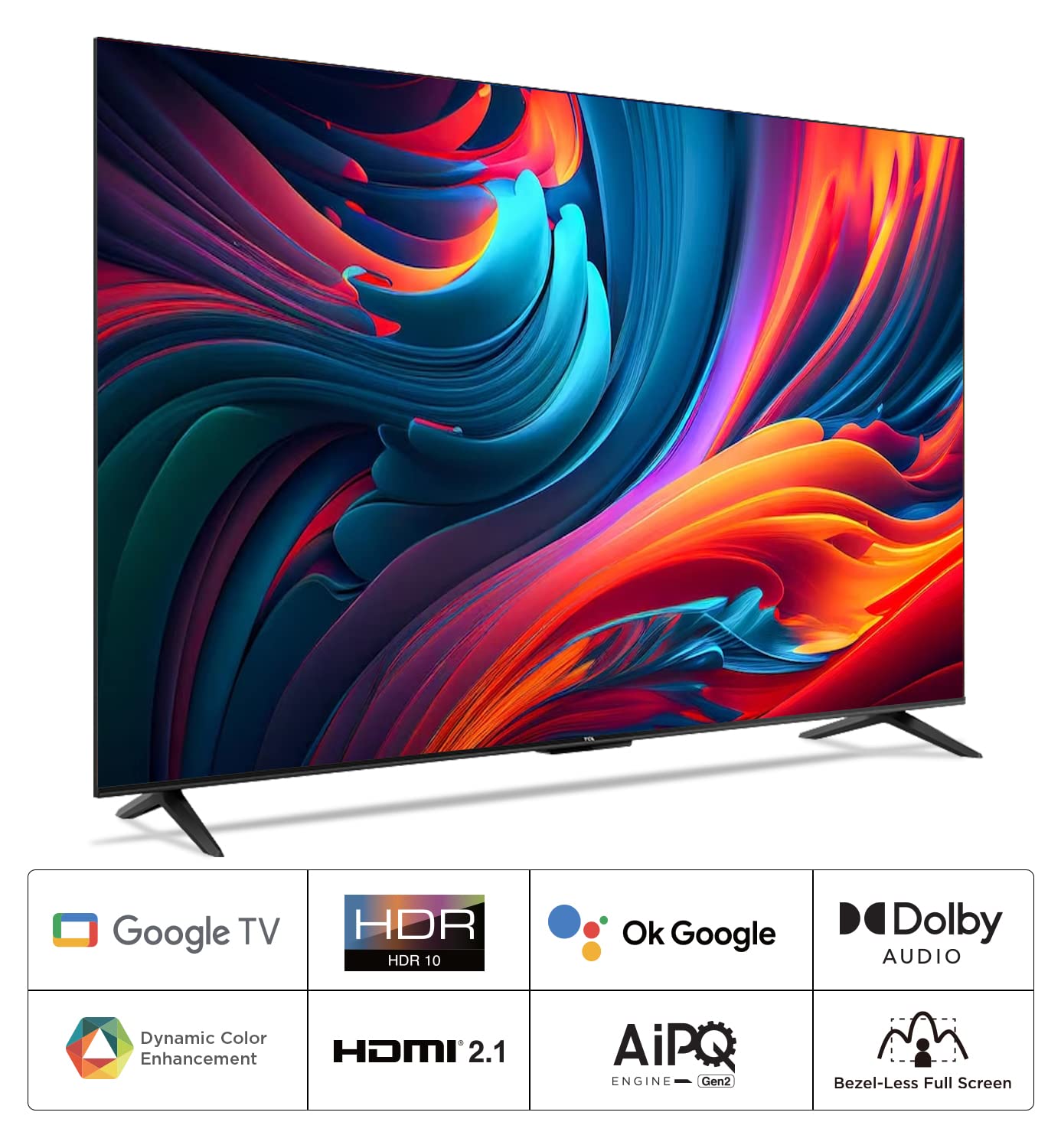 TCL 164 cm (65 inches) Bezel-Less Series 4K Ultra HD Smart LED Google TV 65P635 (Black)