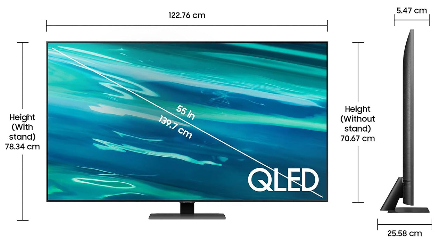 SAMSUNG 138 cm (55 inch) 4K QLED Smart TV QA55Q80AA (Carbon Silver)